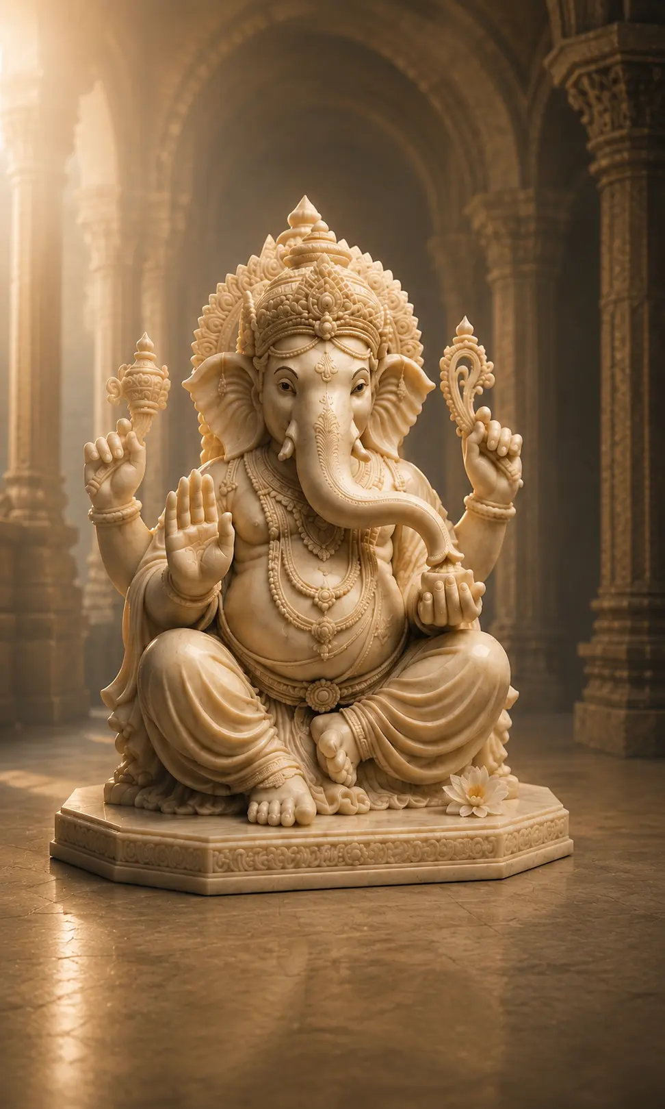 Handcrafted marble Ganesha statue background