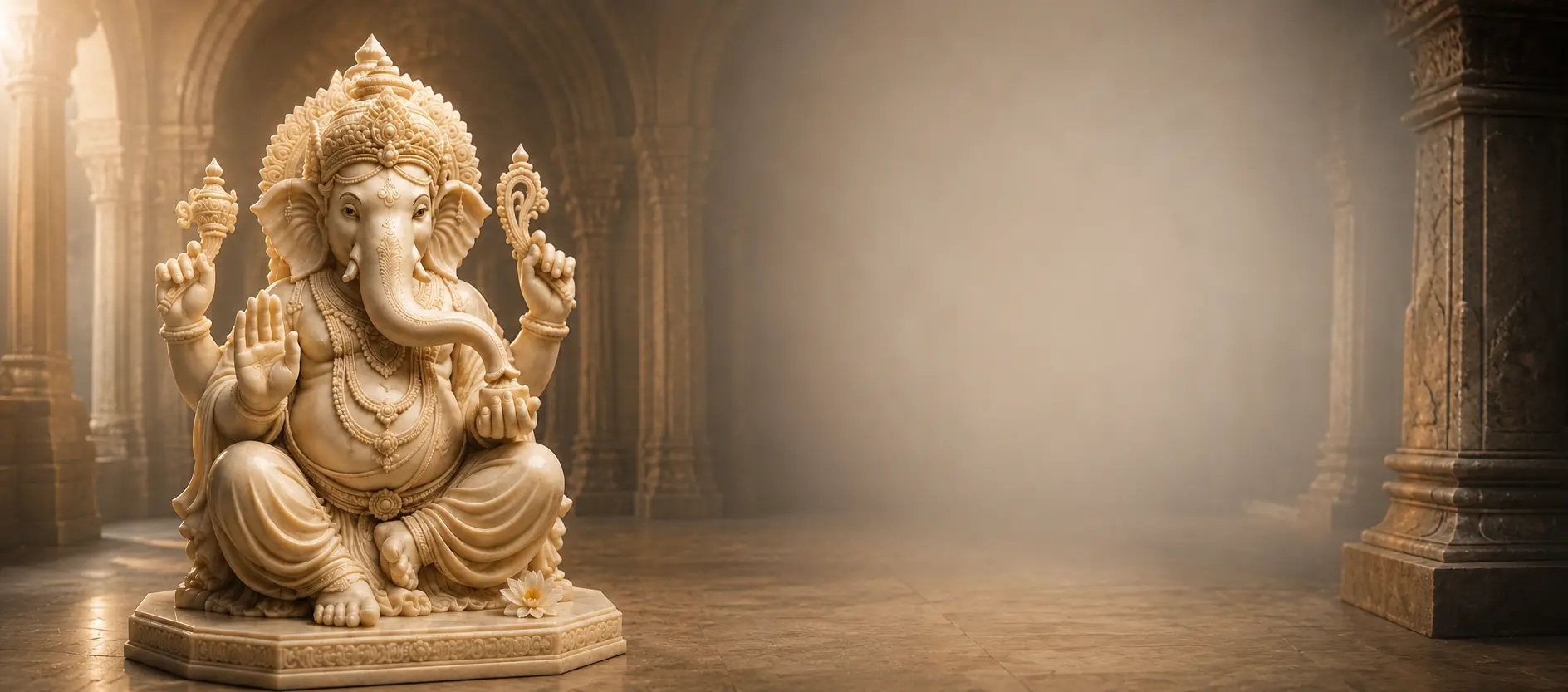 Handcrafted marble Ganesha statue background