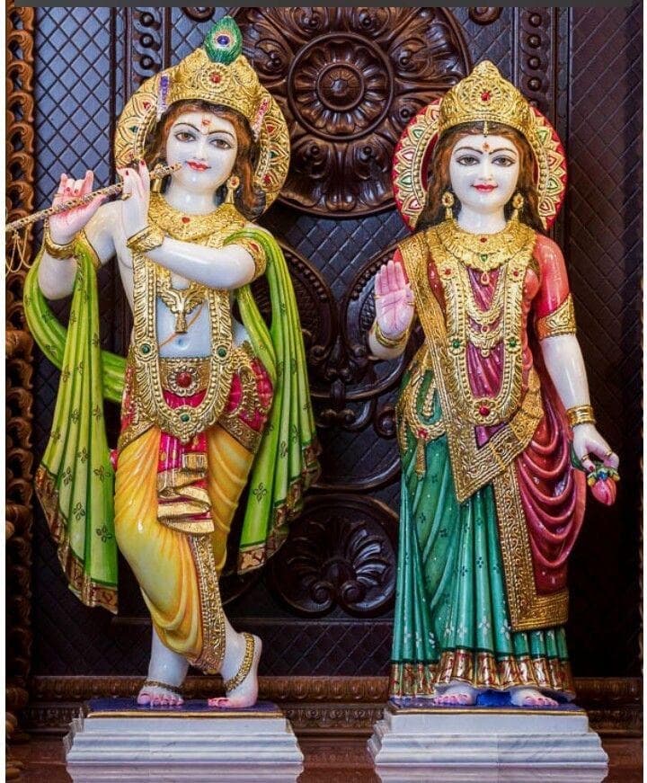 Eternal Marble Radha Krishna — The Divine Lovers of Vrindavan