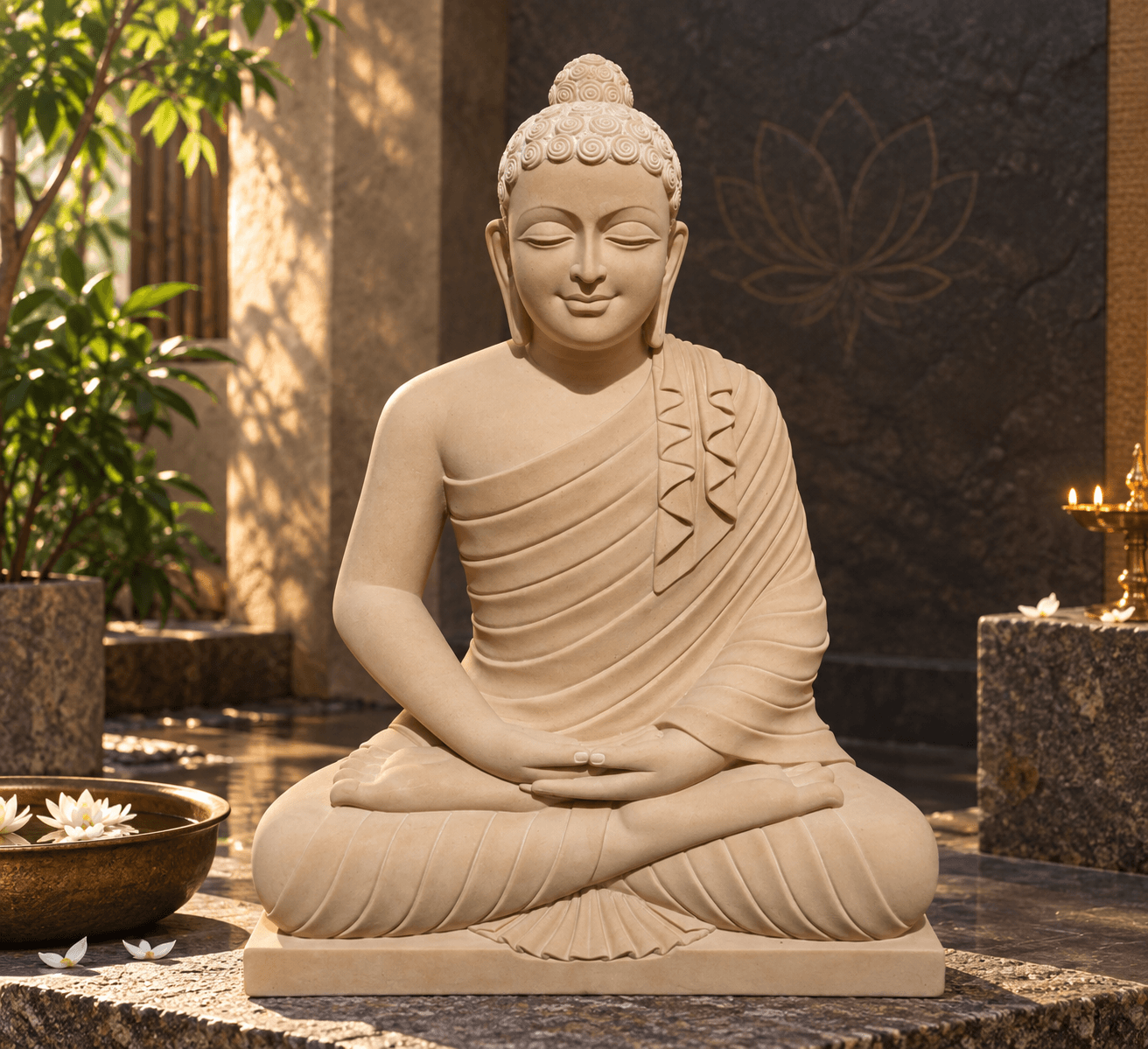Handcrafted Marble Buddha Statues
