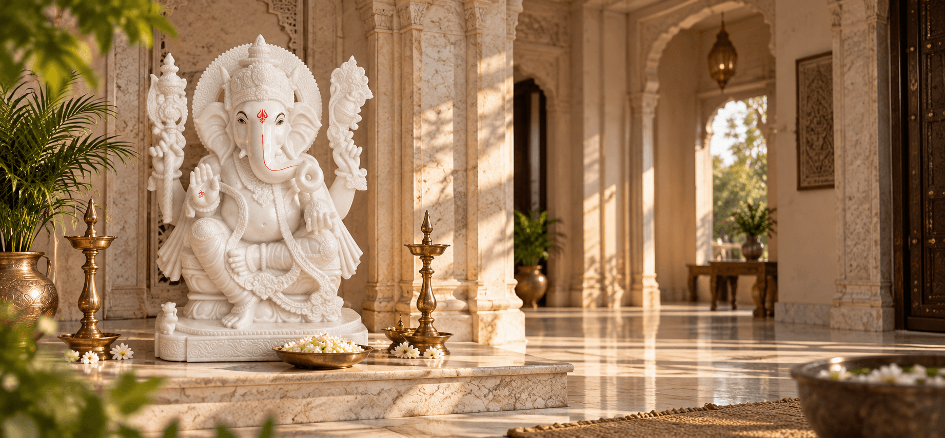 Handcrafted marble statue background