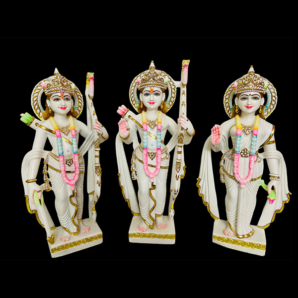 Ram Darbar Painted Standing Marble Statue